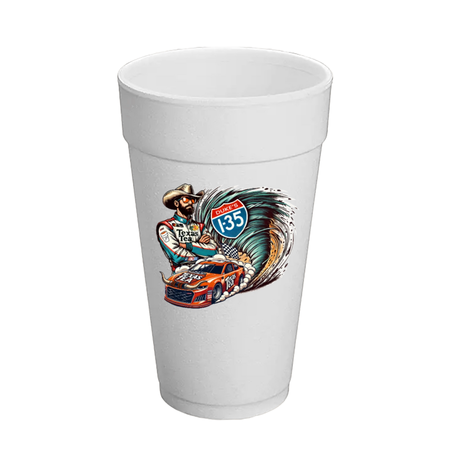 Texas Tea Styrofoam Cup